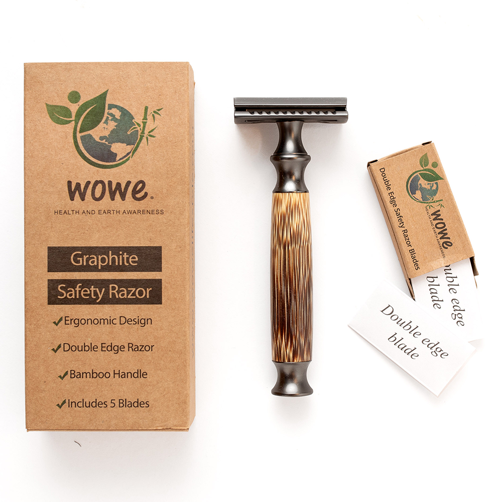 Double Edge Safety Razor with Bamboo Handle