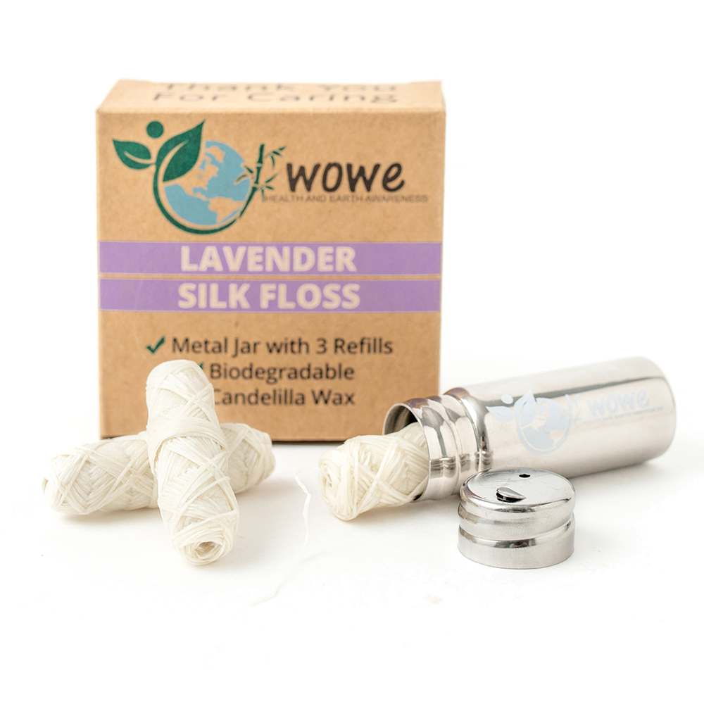 Silk Dental Floss w/ Refillable Stainless Steel Container