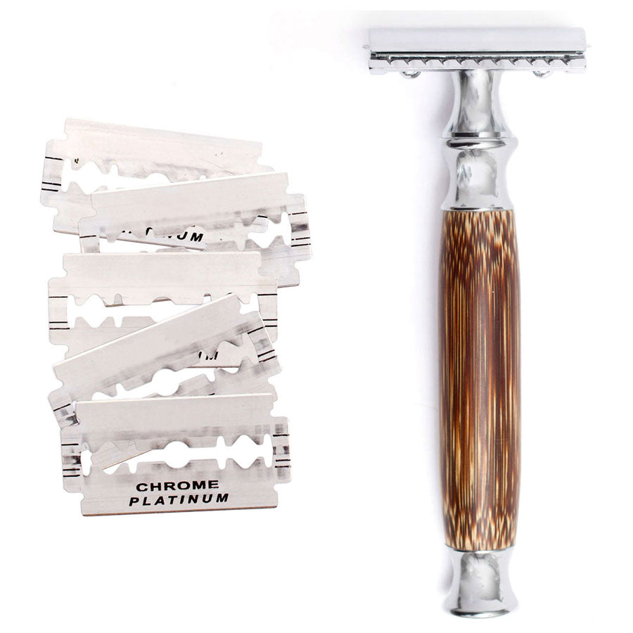 Double Edge Safety Razor with Bamboo Handle