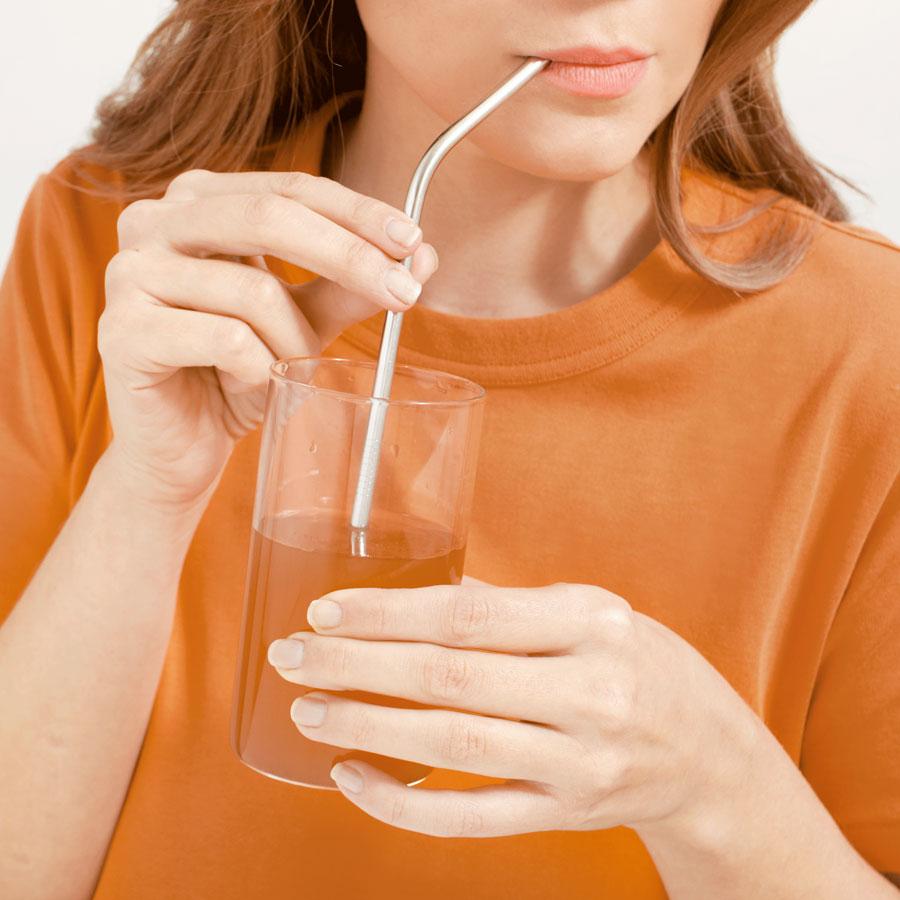 curved stainless steel straws