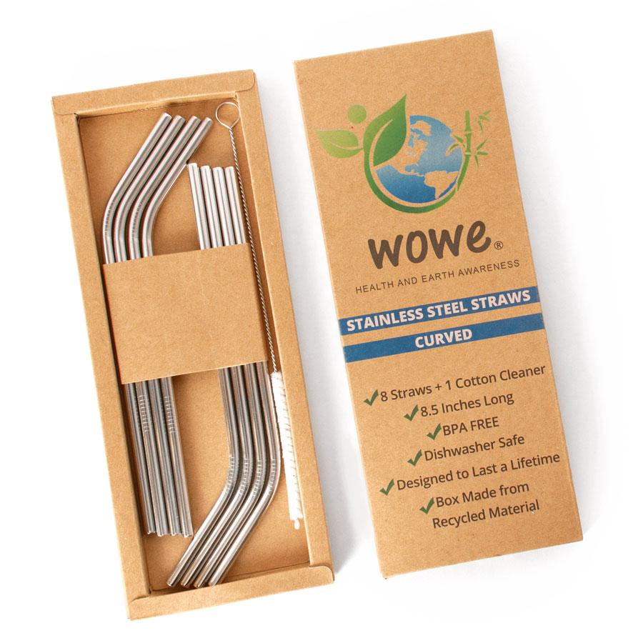 curved stainless steel straws