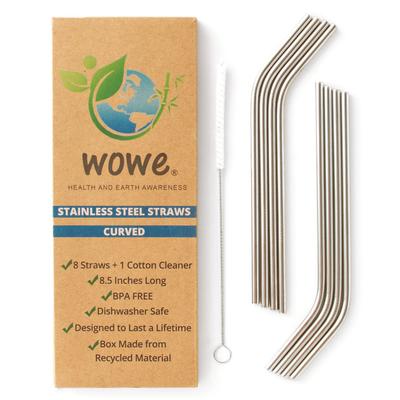 curved stainless steel straws
