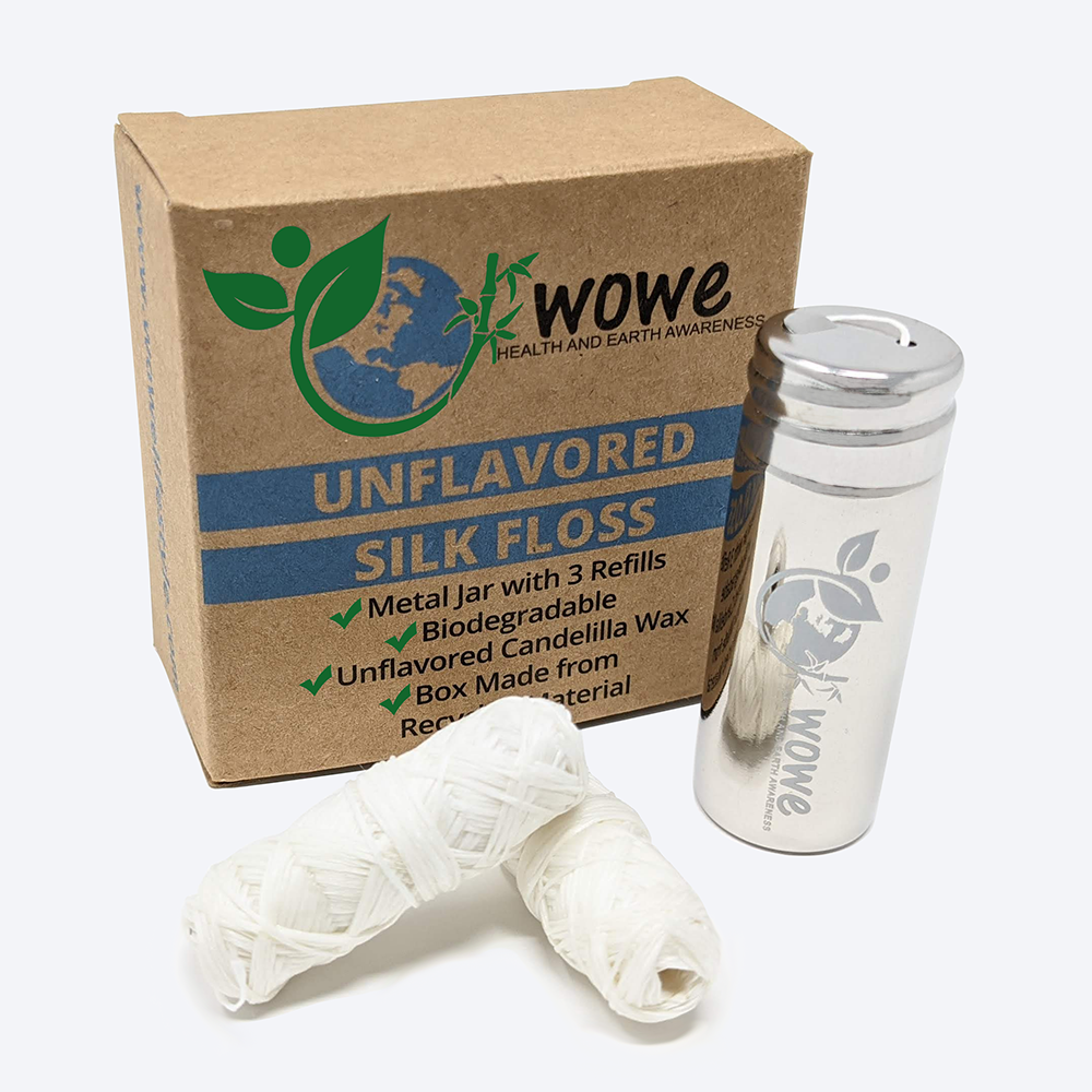 Silk Dental Floss w/ Refillable Stainless Steel Container